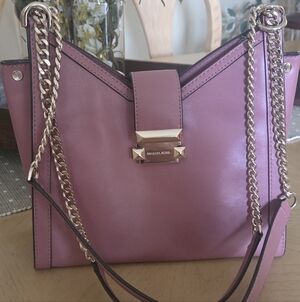 Michael Kors Mauve Shoulder Bag with Gold Accents